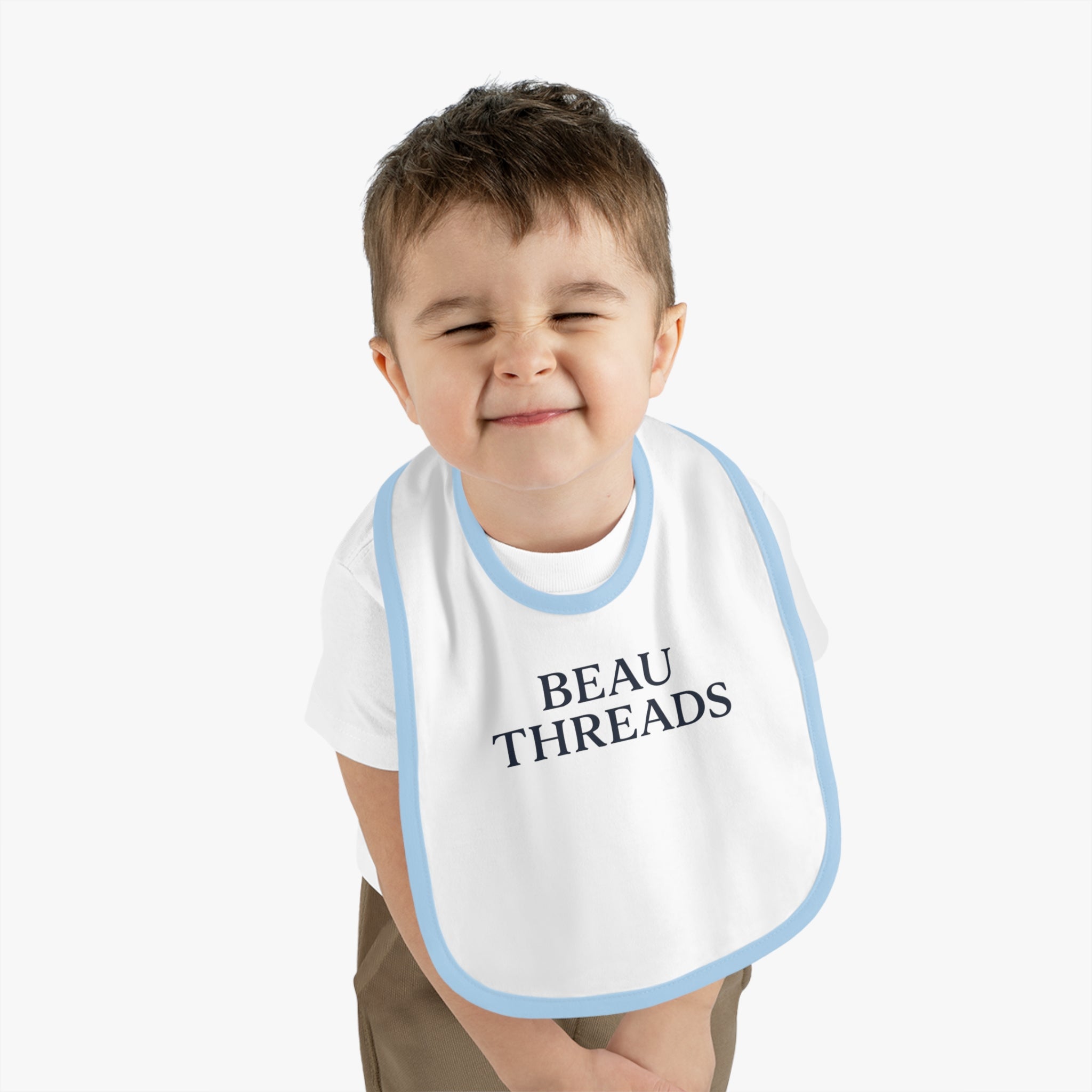 Beau Baby Bib with Contrast Trim