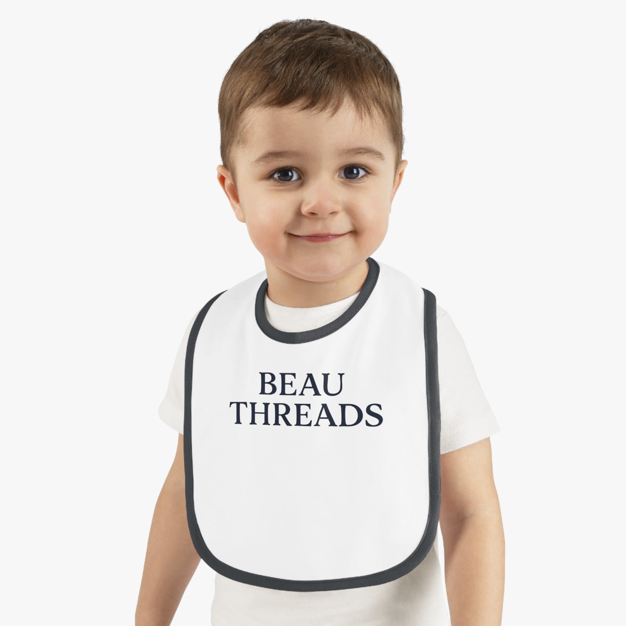 Beau Baby Bib with Contrast Trim