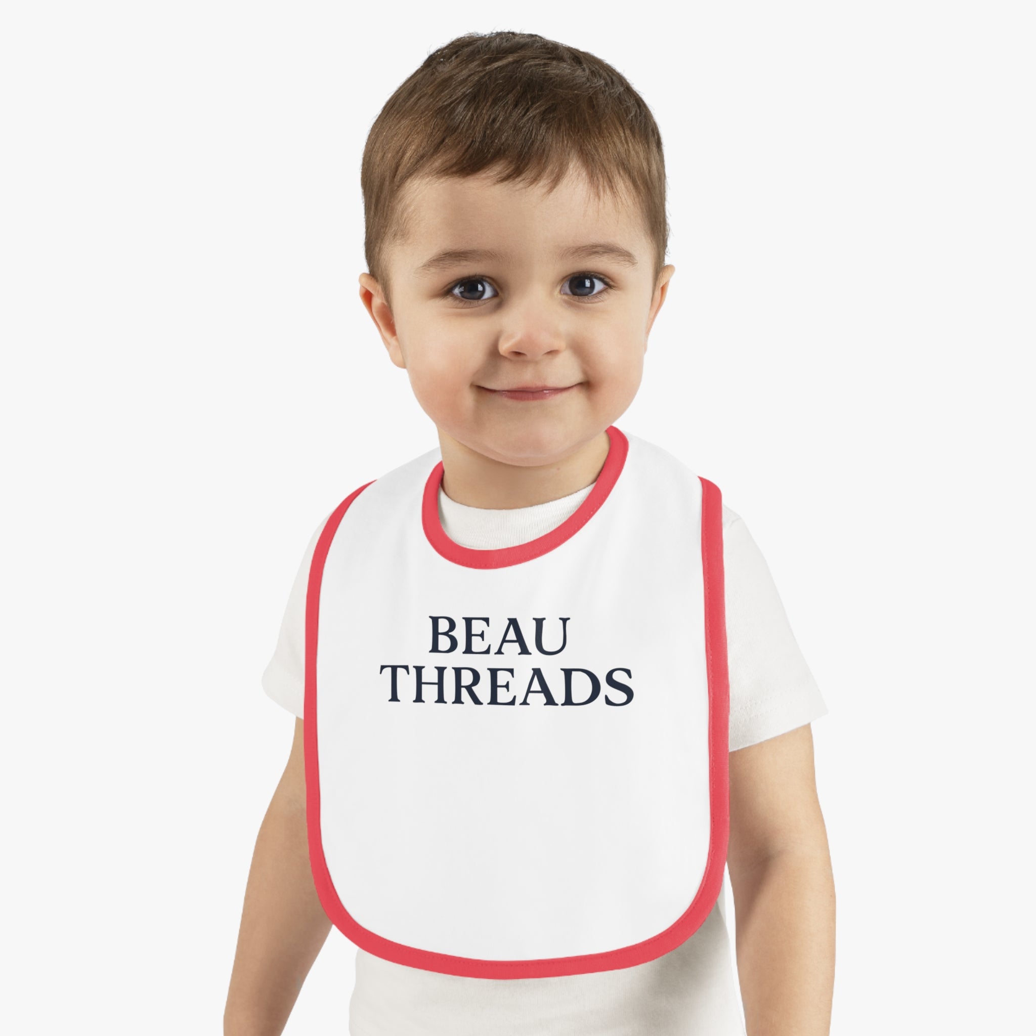 Beau Baby Bib with Contrast Trim