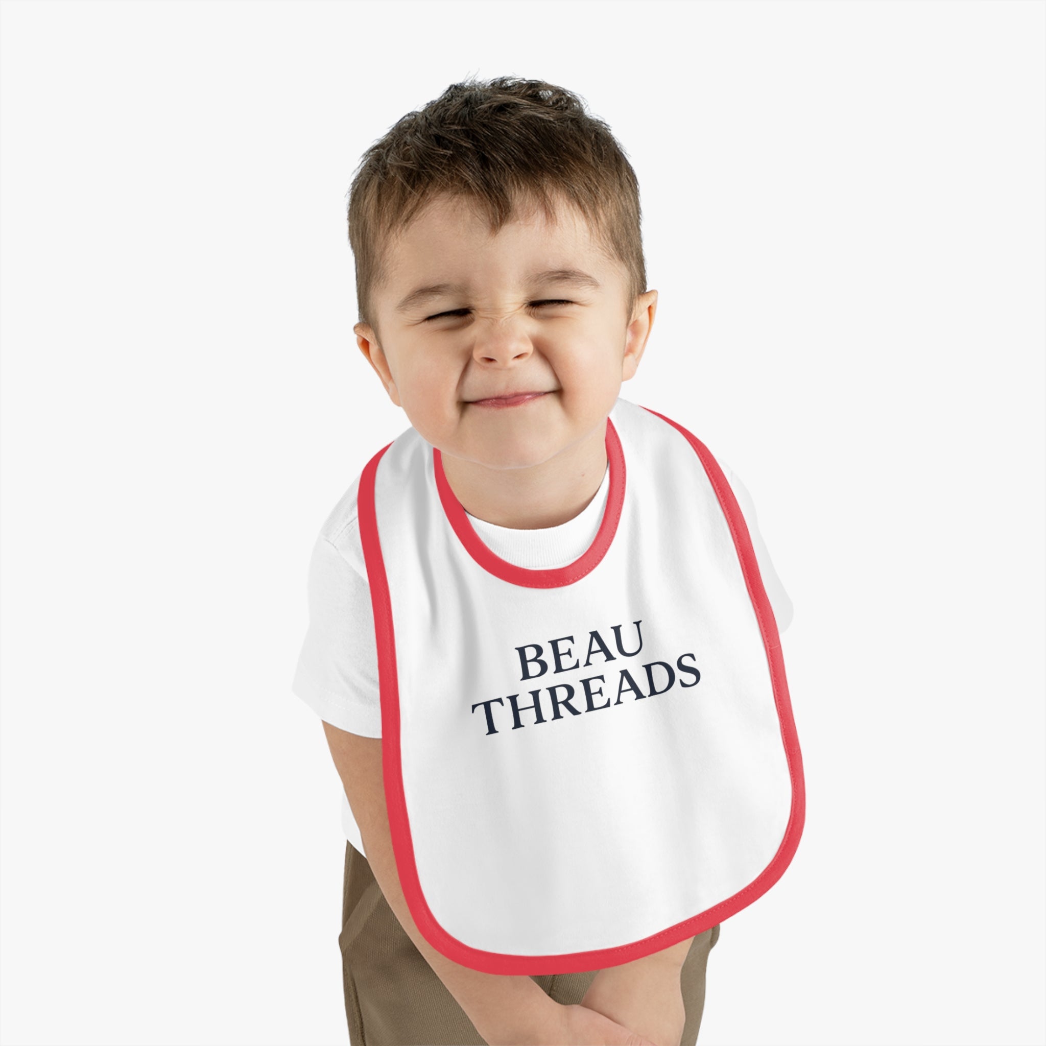 Beau Baby Bib with Contrast Trim