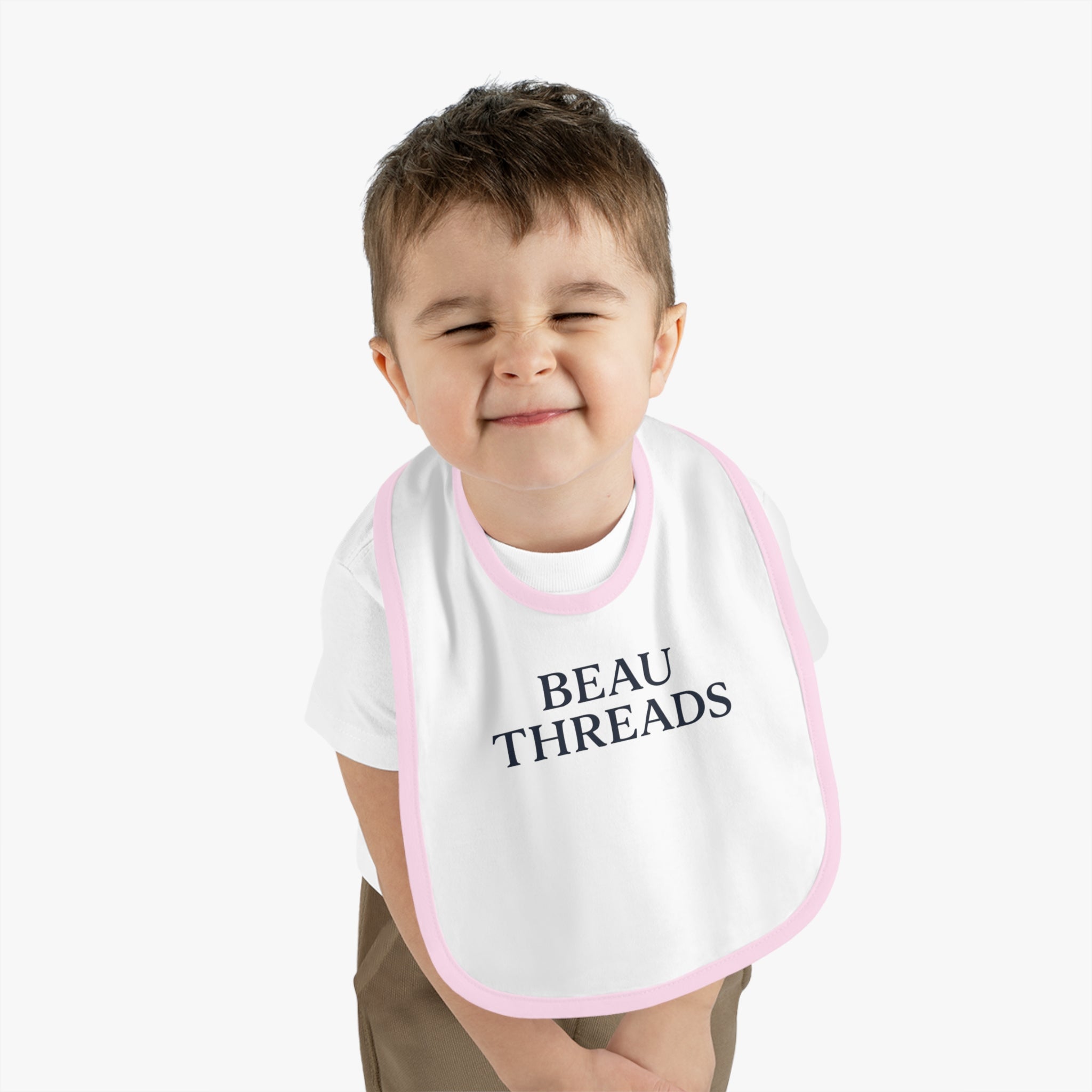 Beau Baby Bib with Contrast Trim