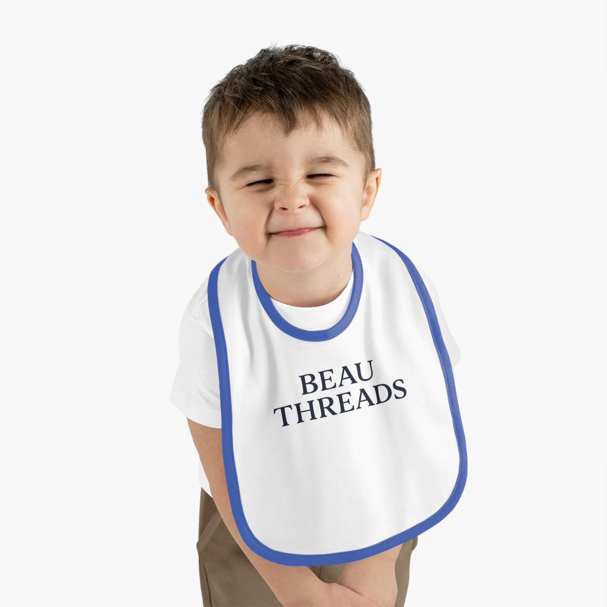 Beau Baby Bib with Contrast Trim